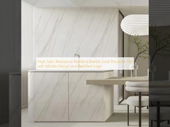 مقاومت بالا در برابر لکه مرمر اصلاح شده به نظر می رسد کاشی پورسلین با طراحی مرمر و لبه اصلاح شده