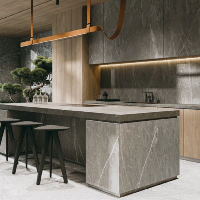 کاشی کف سرامیکی طرح سنگ مرمر خاکستری قابل تنظیم با ضخامت 12 میلی متر