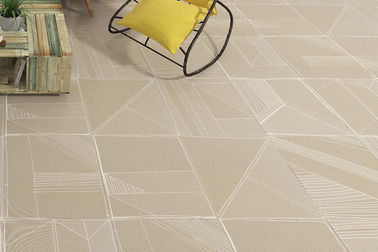 کاشی فرش حمام تزئینی جوهر افشان 24 X 24 X 0.4 اینچ گواهی نامه CE رنگ بژ کاشی طرح نامنظم