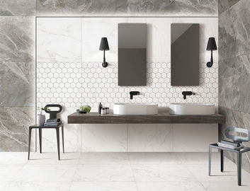 کاشی چینی مرمر سفید Carrara، کاشی های دیوار و کف اتاق نشیمن آشپزخانه