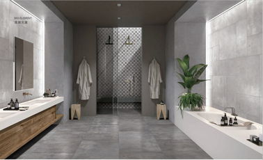 کاشی چینی سیمانی 600*1200 میلی متری خاکستری روشن بادوام