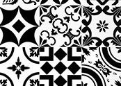 کاشی کف سرامیک 600x600 سنگ مرمر سیاه و سفید سه بعدی